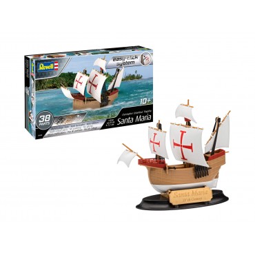 KIT PARA MONTAR REVELL EASY-CLICK CHRISTOPHER COLUMBUS' FLAGSHIP SANTA MARIA 1/350 38 PEÇAS REV 05660